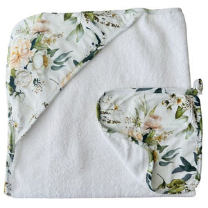 Mini and Me Hooded Towel and Washcloth Set Ivy