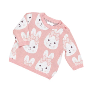 Hux Baby Bunny Love Knit Jumper Dusty Pink