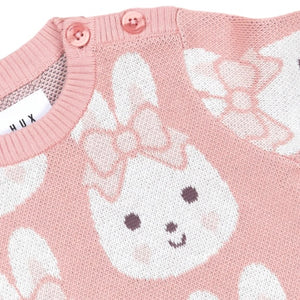 Hux Baby Bunny Love Knit Jumper Dusty Pink