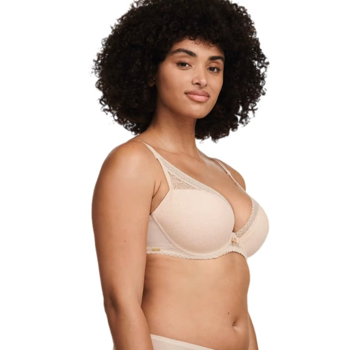 Chantelle Festivite Lace Plunge Bra Nude