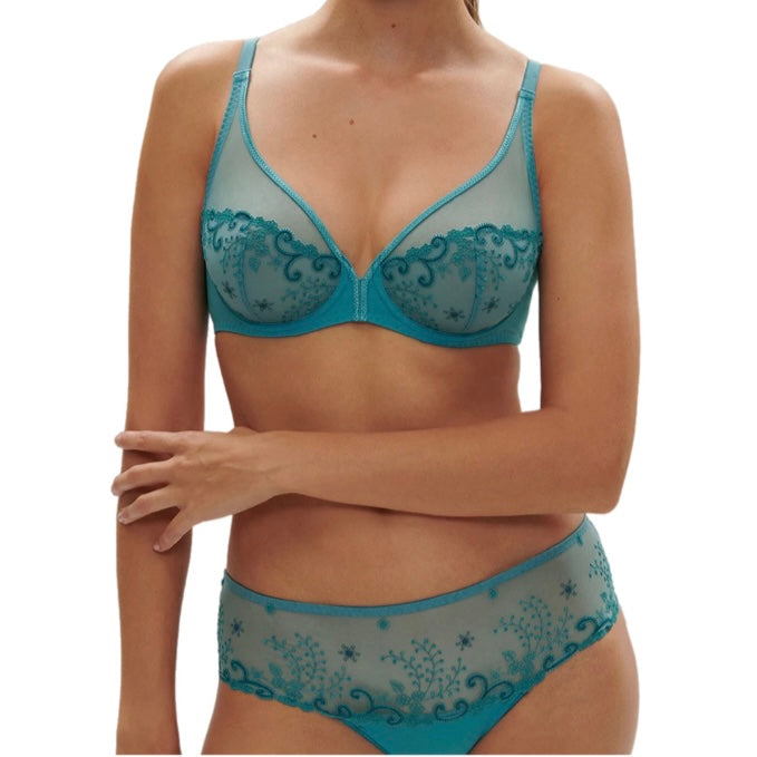 Simone Perele Delice Full Cup Plunge Bra Atoll Blue