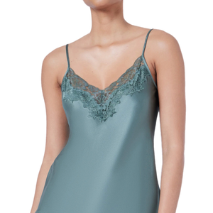 Ginia Silk Lace Cami and Short Set Moss