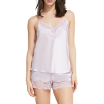 Ginia Silk Lace Cami and Short Set Soft Lilac