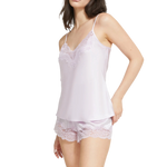 Ginia Silk Lace Cami and Short Set Soft Lilac