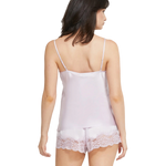 Ginia Silk Lace Cami and Short Set Soft Lilac