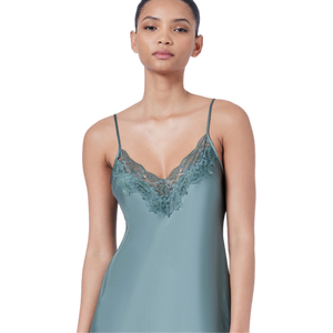 Ginia Silk Lace Chemise Moss