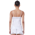 Ginia Silk Skylar Cami and Short Set White