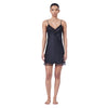 Ginia Silk Skylar Lace Chemise Black