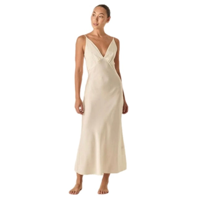 Gingerlilly Freda Ivory Satin Long Chemise