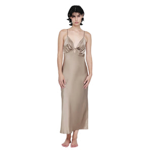 Ginia Antoinette Long Slip Sepia