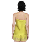 Ginia Silk Cami and Short Set Chartreuse