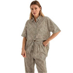 Gingerlilly Telisha Olive Geo Cotton PJ Set