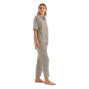 Gingerlilly Telisha Olive Geo Cotton PJ Set