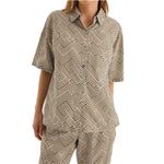 Gingerlilly Telisha Olive Geo Cotton PJ Set