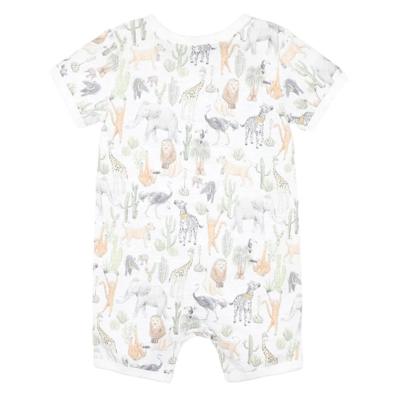 Bebe Ellis Print Short Sleeve Romper