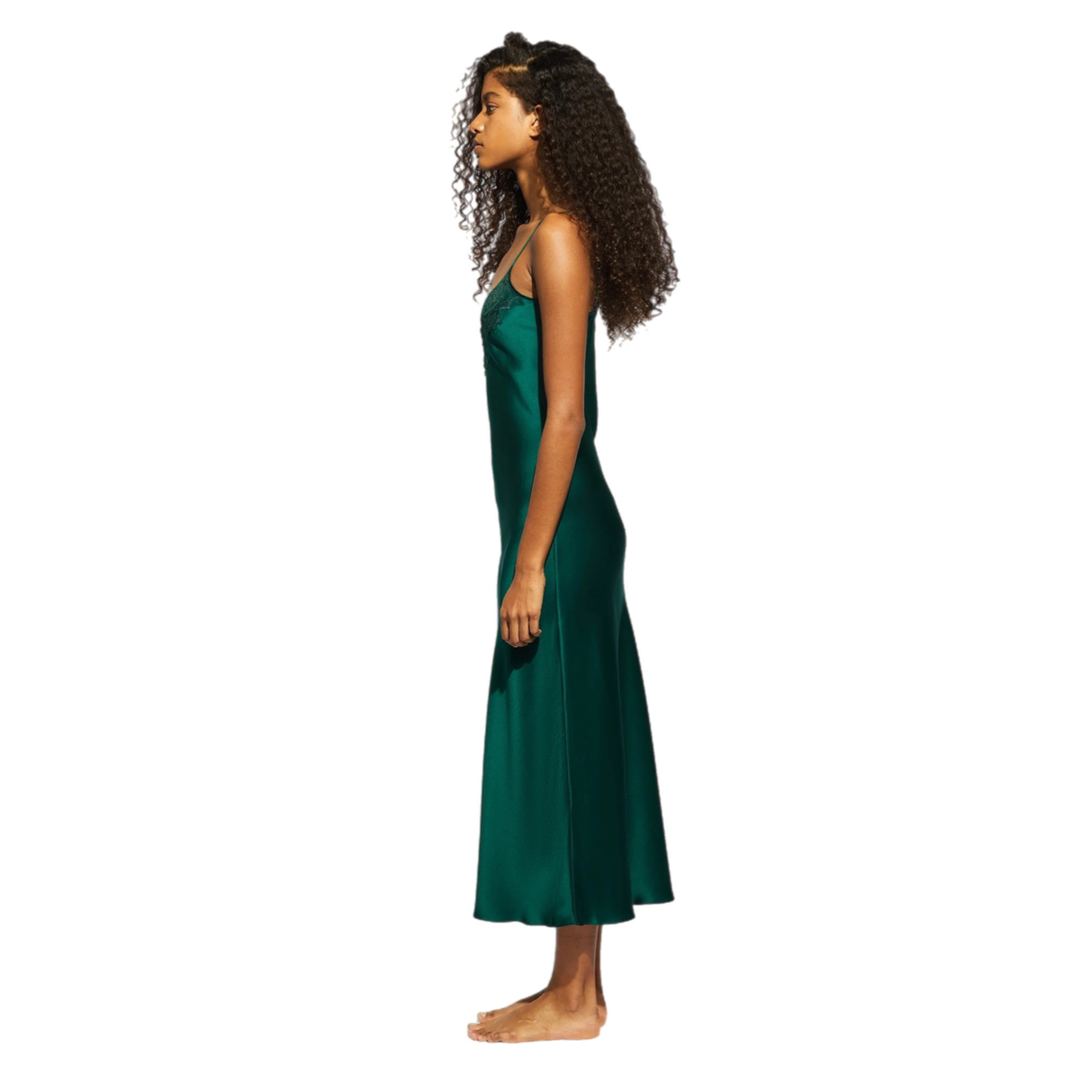 Ginia Silk Slip Emerald