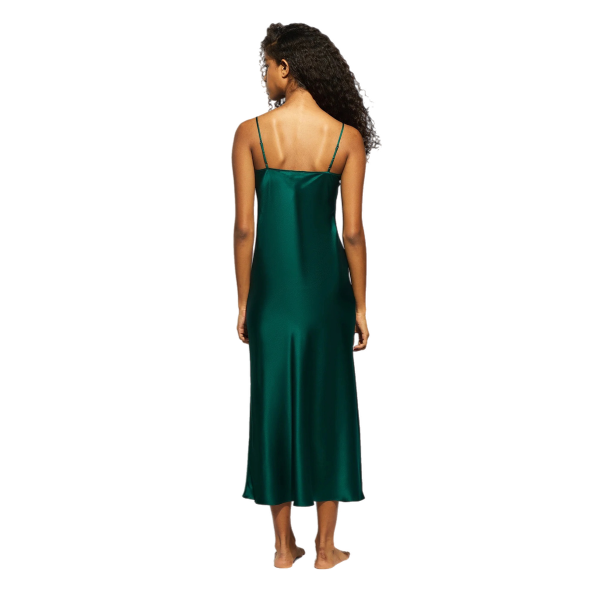 Ginia Silk Slip Emerald