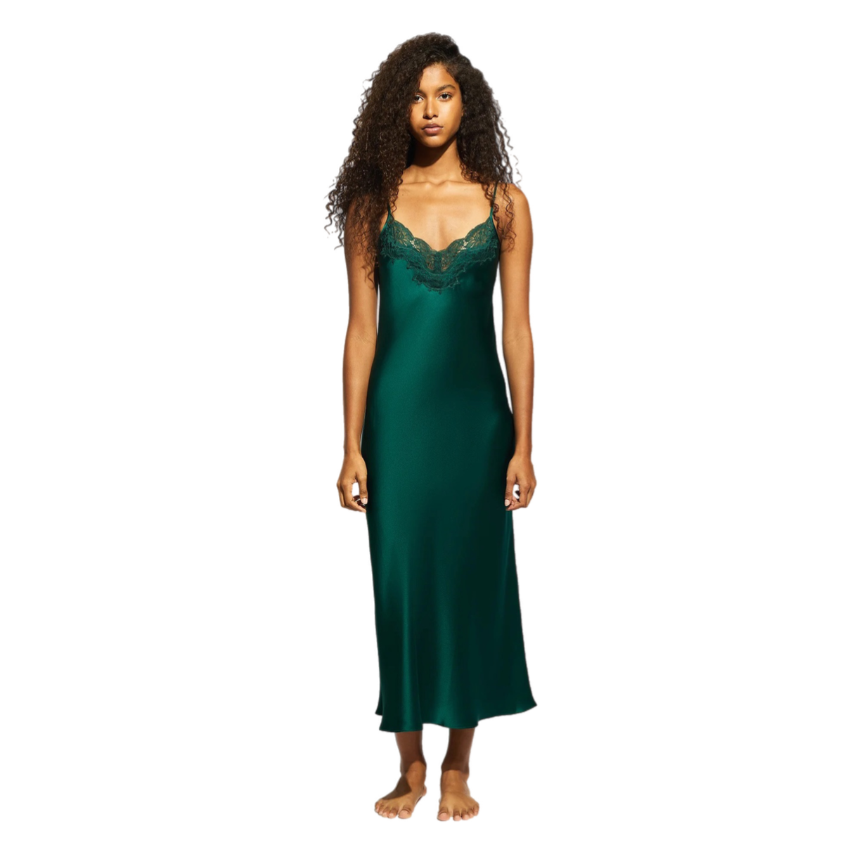 Ginia Silk Slip Emerald