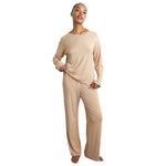 Gingerlilly Anya Bamboo Sporty PJ Set Biscuit