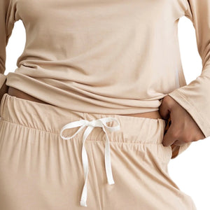 Gingerlilly Anya Bamboo Sporty PJ Set Biscuit