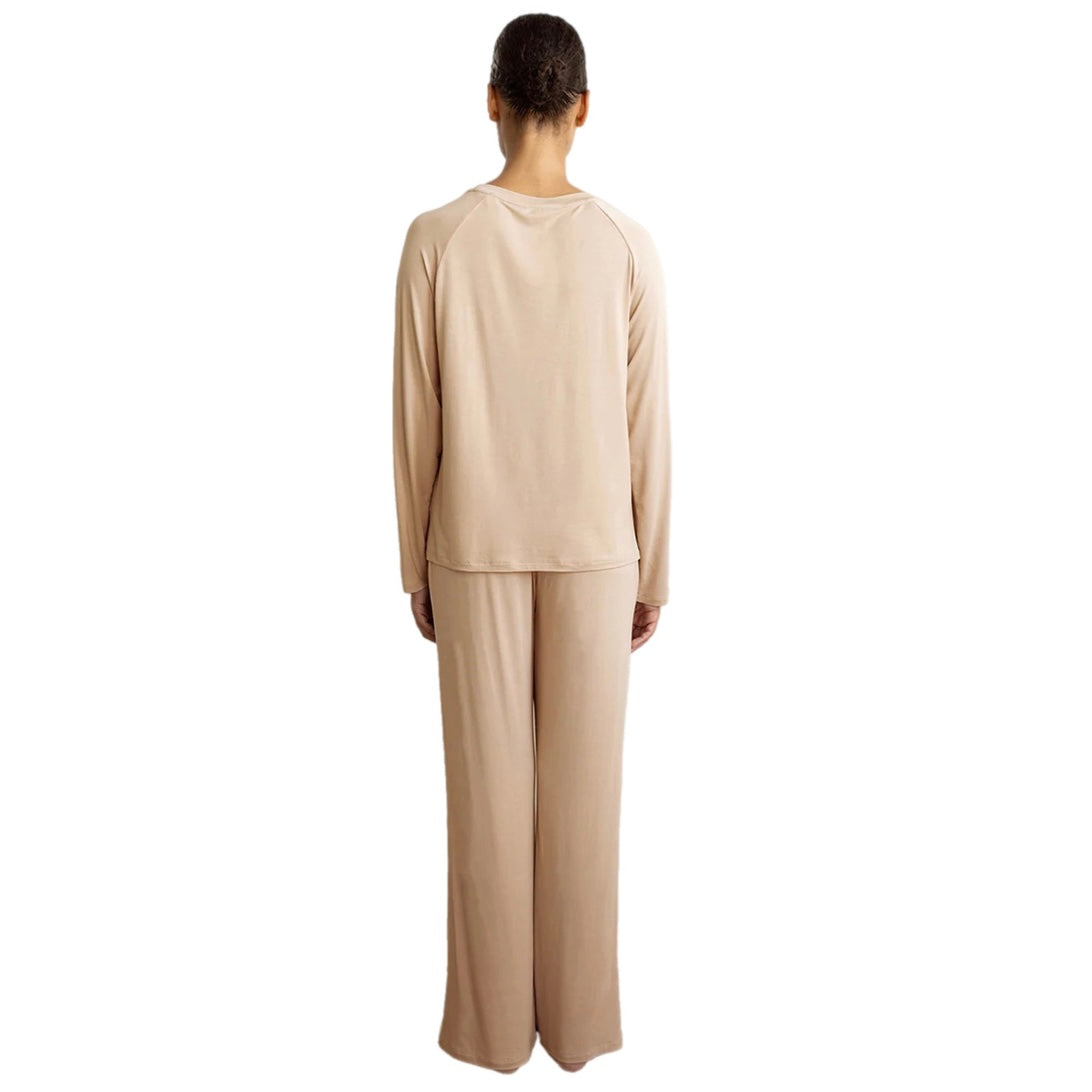 Gingerlilly Anya Bamboo Sporty PJ Set Biscuit