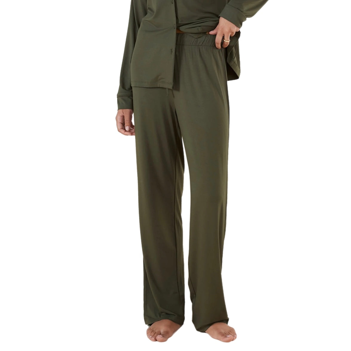 Gingerlilly Tessa Bamboo Long PJ Set Forest Green
