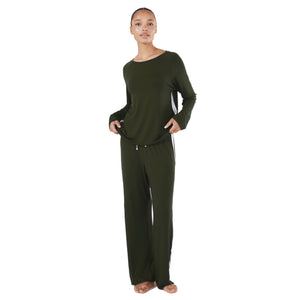Gingerlilly Anya Bamboo Sporty PJ Set Forest Green