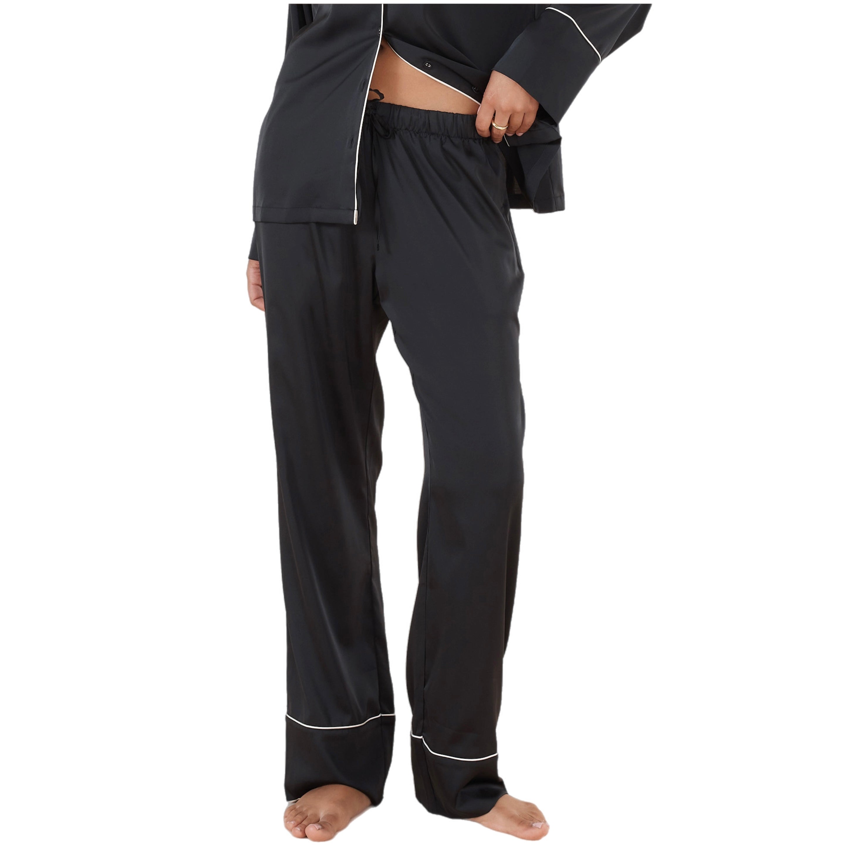 Gingerlilly Adele Black Satin Set
