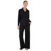 Gingerlilly Emilia Ribbed Lounge PJ Set Black