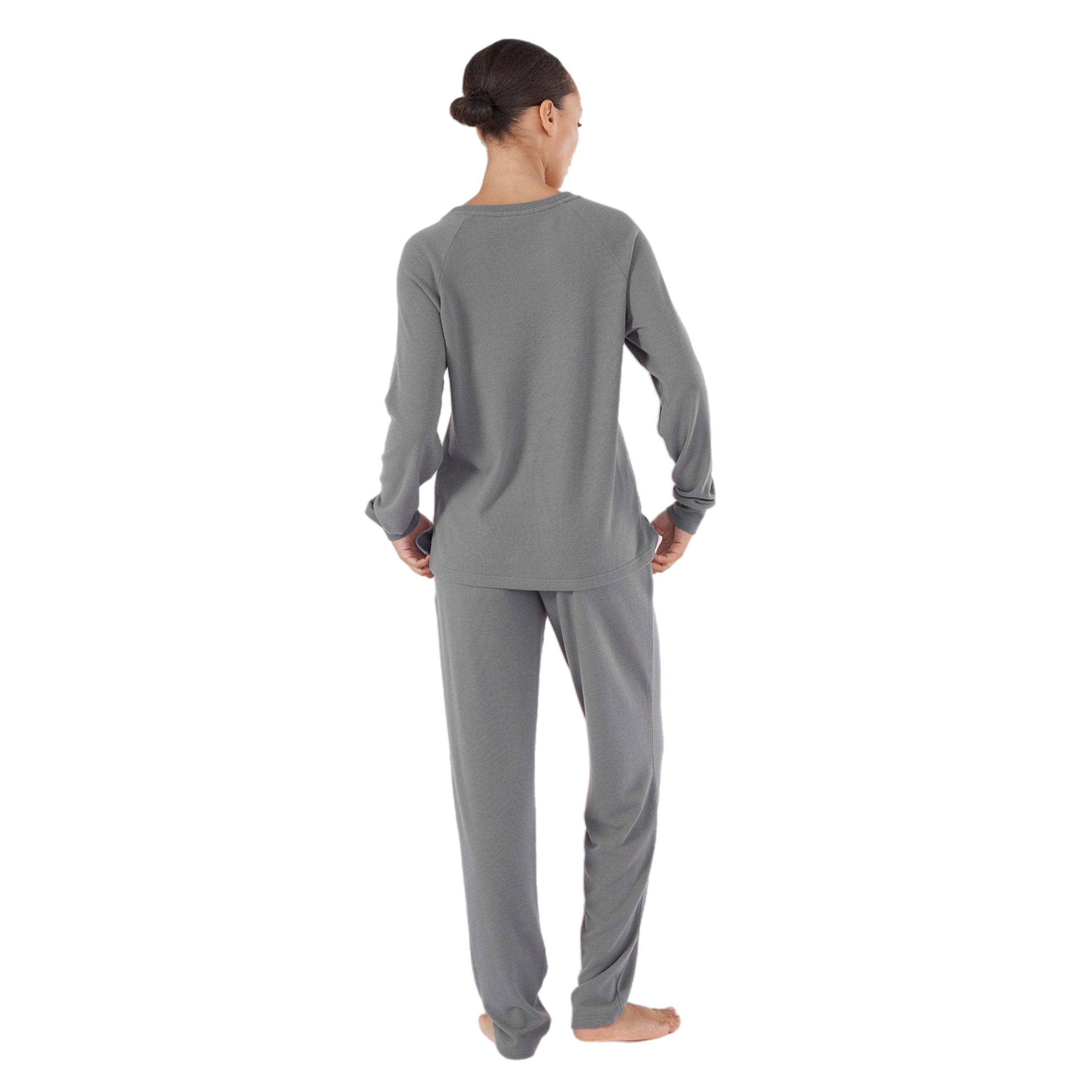 Gingerlilly Lainey Waffle Pyjama Set Charcoal