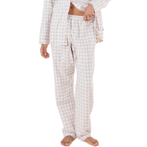 Gingerlilly Lia Natural Gingham Cotton PJ Set