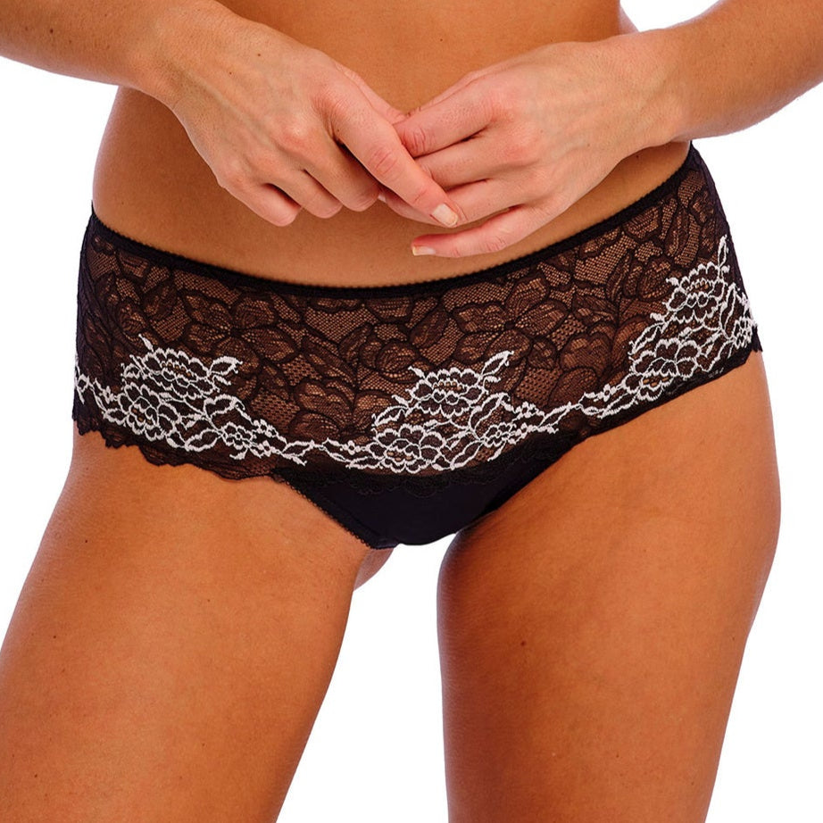 Wacoal Black/White Lace Protection Boy Short