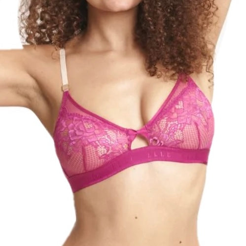 Elle Intimates 24/7 Lace Triangle Bralette Pink