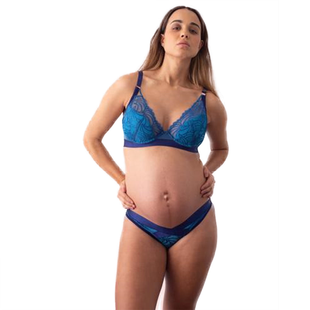 Plunge Maternity and Nursing Bra with Lacce blue order online